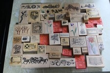 LARGE LOT OF USED RUBBER STAMPS AND INCOMPLETE SETS