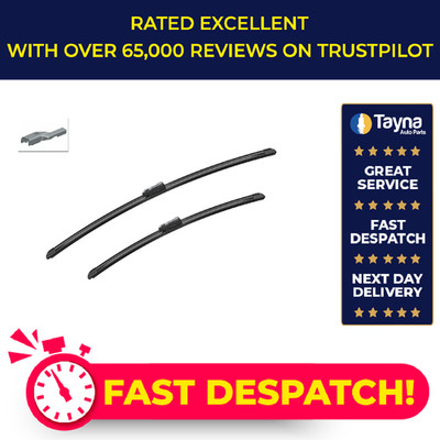 2x Wiper Blades (Pair) Flat / Aero type fits LEXUS RX450h 3.5 Front 2015 on Set