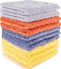 Microfiber Cleaning Cloths 12" x 12": 10 Pack Reusable lint-Free Towels for