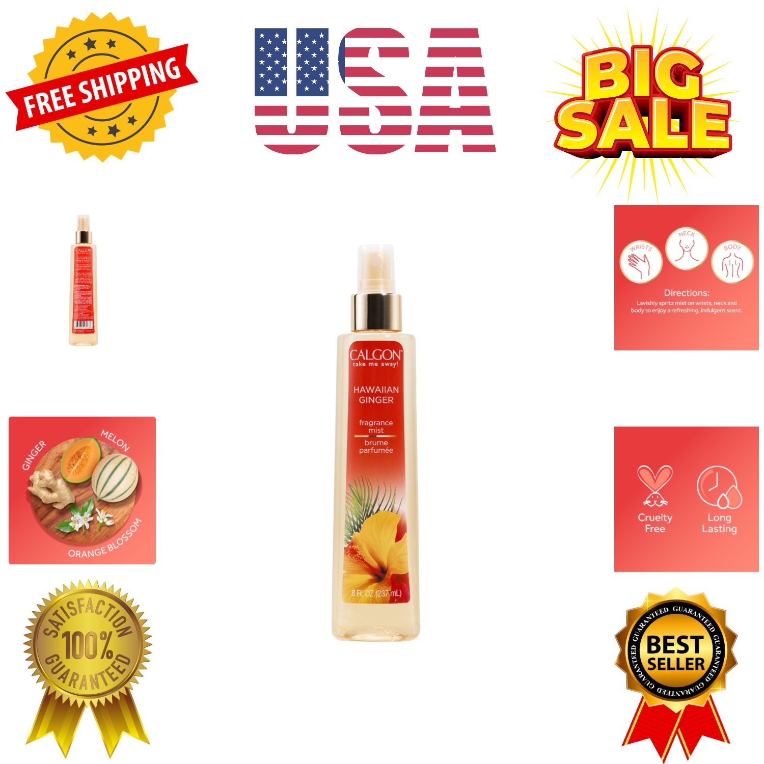 Fragrance Body Mist, Hawaiian Ginger, 8 fl oz