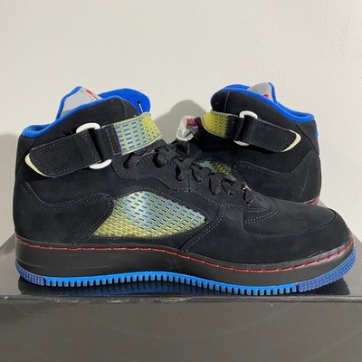 Size 12.5 - Air Jordan Fusion 5 Black Blue Ribbon Varsity Red