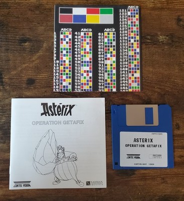 Asterix: Operation Getafix for the Amiga - Disks, manual and copy protection