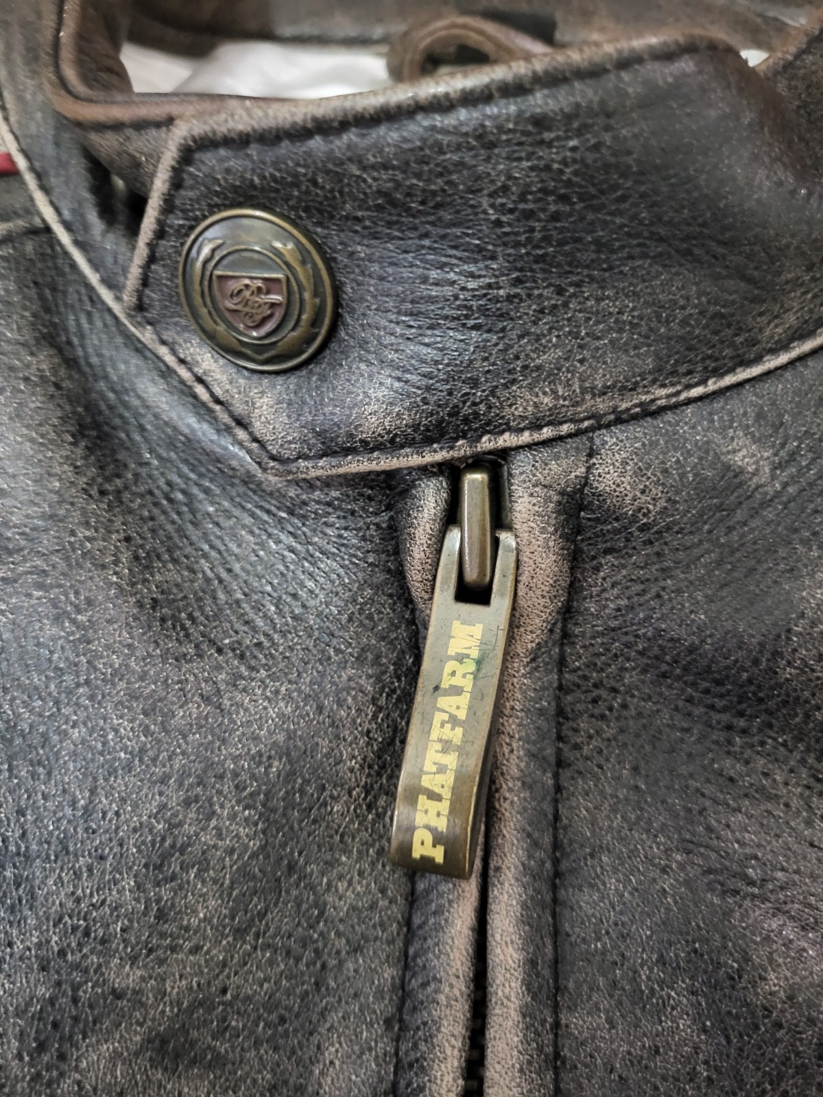 Phat Farm Leather Jacket 2XL Vintage Premium Flava D… - Gem