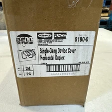 24pk Hubbell-Bell 5180-0 Horizontal Duplex Single Gang Weatherproof Cover Gray