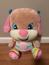 Fisher Price Large 18" Laugh and Learn Smart Stages Toy Pink Puppy Dog Plush