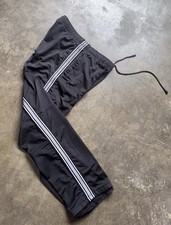 Vintage 2000s OLD NAVY Black And Grey Striped Track Pants Size Large