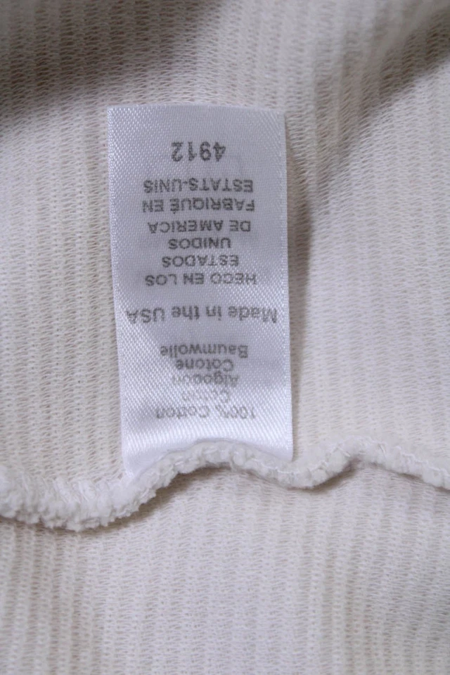 Michael Stars Womens Elastic Waistband Ribbed Mini Pencil Skirt White Medium - Image 4 of 4