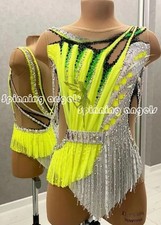Ice Figure Skating Dress /Rhythmic Gymnastics /Twirling Competition/yellow