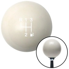 White 4 Speed Shift Pattern - Gas 3 Ivory Shift Knob W M16x1.5 Insert Shifter