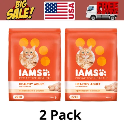 (2 pack) Iams Proactive Health Chicken Dry Cat Food, 22 Lb Bag