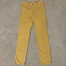 Mango MNG Man Slim Fit Chino Pants Straight Leg Yellow Cotton Men's 30x32