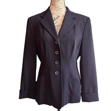 Donna Karan New York 100 Wool Classic Black Blazer Medium Career