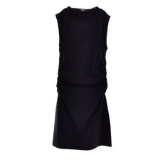 Quince Women Stretch Cotton Jersey Mock Neck Mini Dress TRUE Black M
