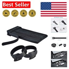 Effortless Cable Organization: 60PCS Reusable Black Microfiber Ties, 6-Inch