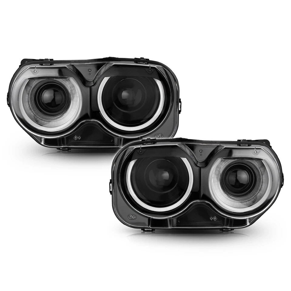 For 2015-2021 Dodge Challenger Halogen Headlights W/LED DRL&Bulb Left+Right Pair Foto 3 de 4