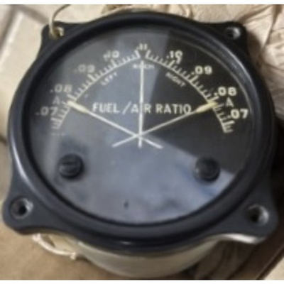 #ad WWII Aviation Twin Engine Fuel Air Ratio Gauge New Old Stock INS 0119 $35.00