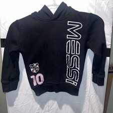 Messi Collection Kids Youth Small Black Hoodie, Pink Accents - World Cup FIFA