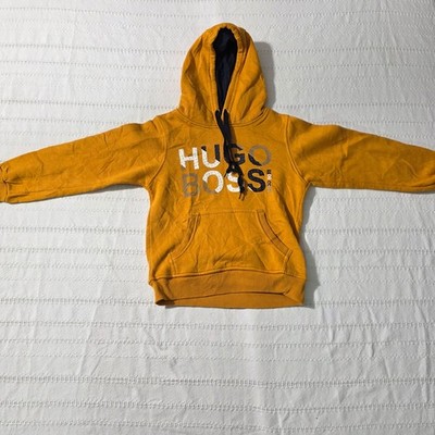 Hugo Boss Boys Size 6 Orange Pullover Hoodie Sweatshirt Kids