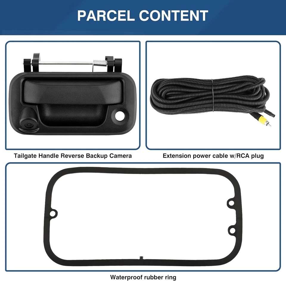Cámara de reversa con manija de puerta trasera para Ford F150 (2004-2014) F250 F350 F450 2008-2014 Foto 3 de 4