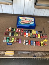 Lot of 51 Vintage Hot Wheels Matchbox Tonka Die Cast Cars With Case