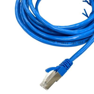 5 PCS 10ft S/FTP Cat 6A Shielded Patch Cord Boot Blue HighPerformance Cable