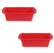 Mini Loaf Tins 2 Pcs, Silicone 1Lb Loaf Pans, Non-Stick Baking Trays, Small C...