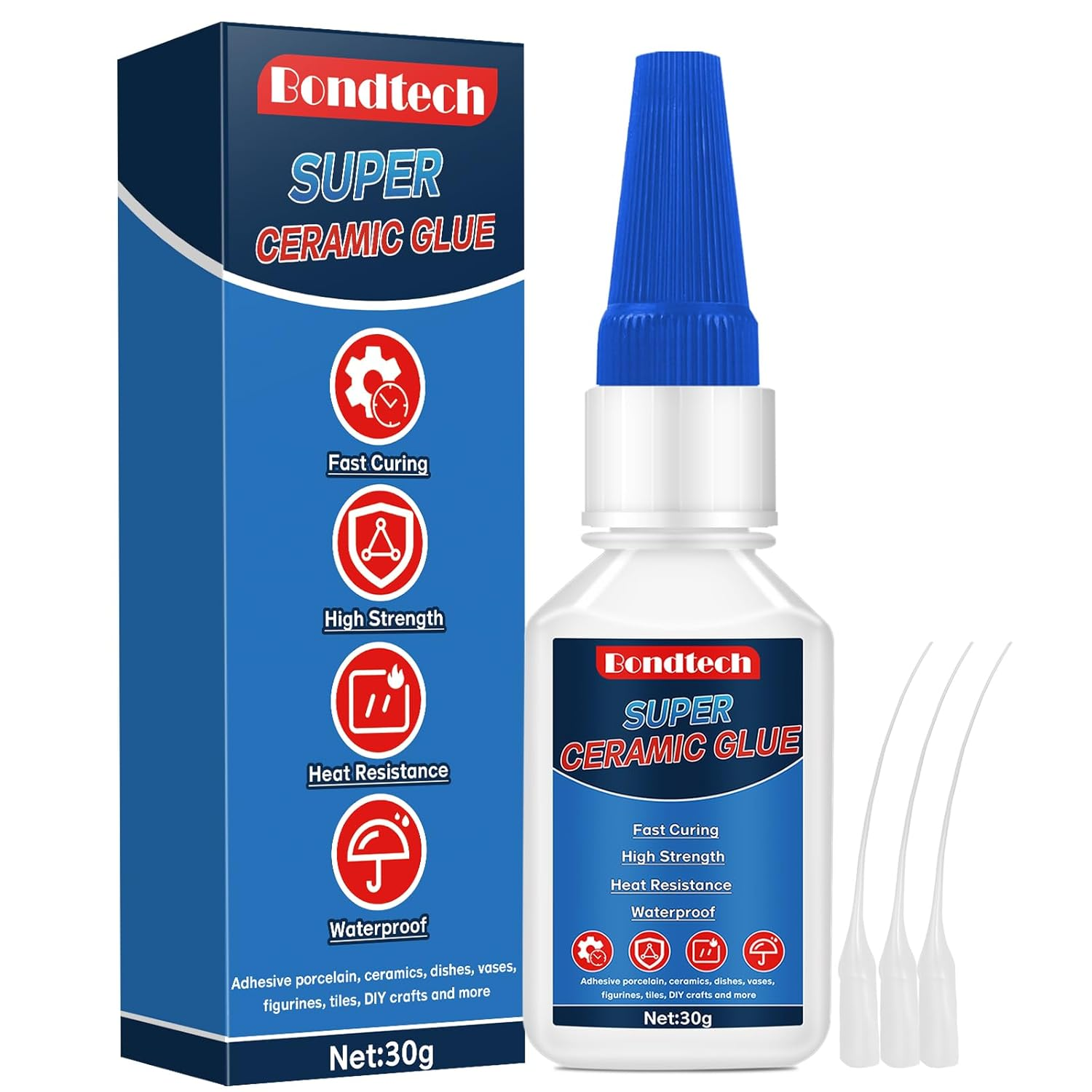 Ceramic Glue 30G, Clear Ceramic Glue Repair for Pottery, Dishes, Tiles, DIY Craf