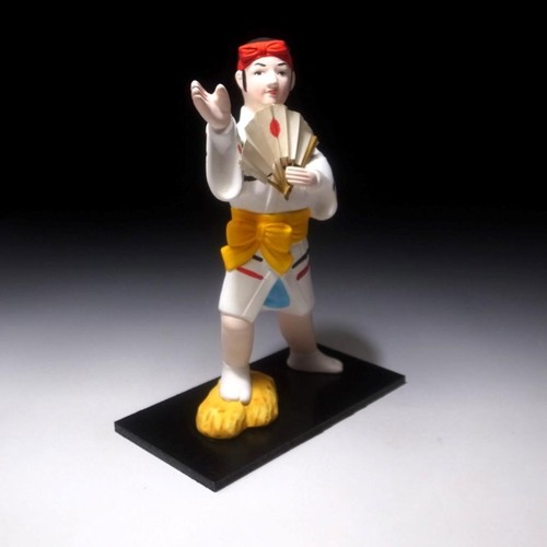 $TL18 Vintage Japanese Clay doll, Japanese Dancer, Famous Fish dance - Picture 7 of 12