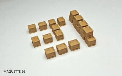 N Lot 20 caisses chargement fret 1/160 diorama entrepôt quai maquette 56 usine