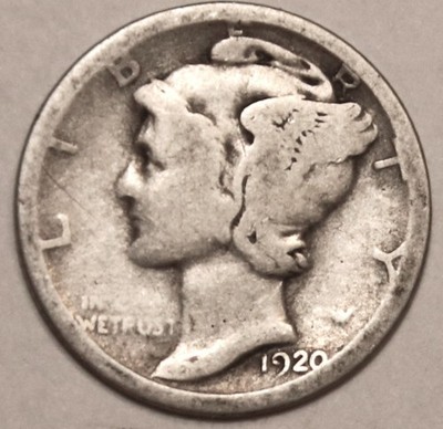 1920-S Mercury Dime - Very Good - #7995MDA - FREE SHIPPING