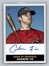 2007 Bowman Heritage Signs of Greatness Andrew Fie #SG-AF Auto Diamondbacks