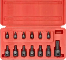 NEIKO 13pc Security Torx Socket Bit Set ? Heavy Duty Tamperproof Impact Grade