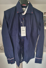 Camicia uomo Zara Man slim fit taglia M in cotone manica lunga colore blu nuova