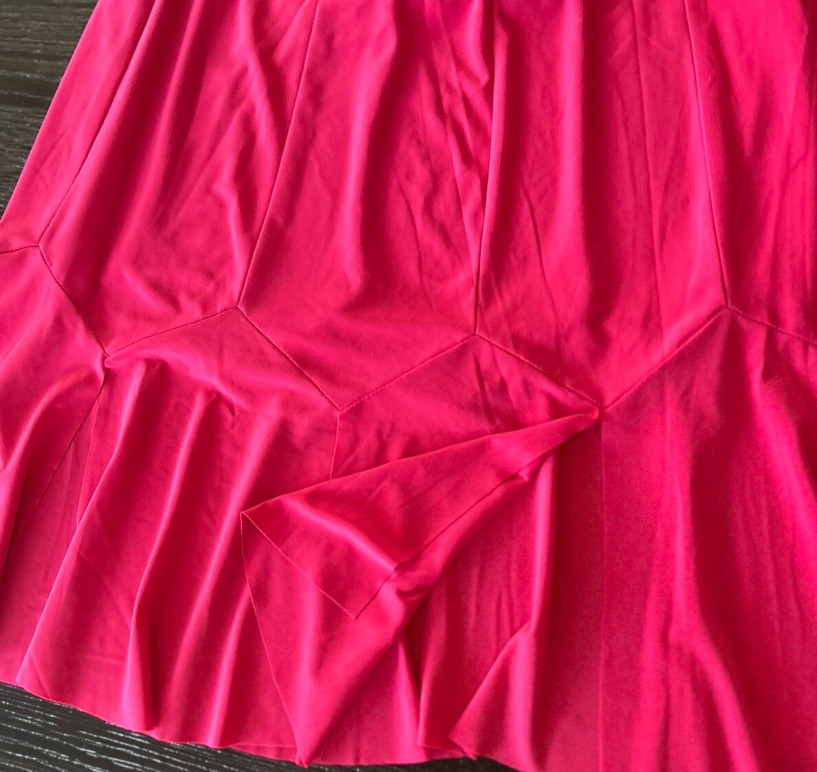 Cache rose pink matte jersey split hem mini Skirt… - image 3