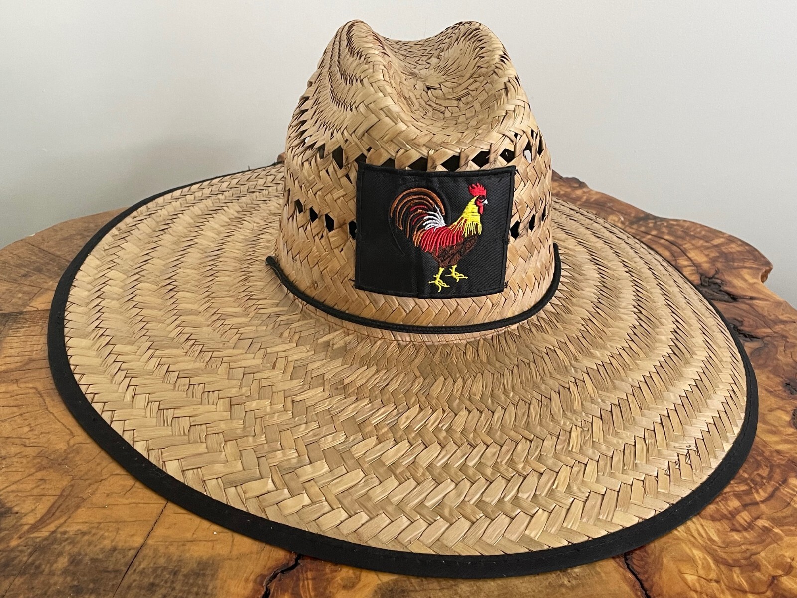 Rooster Straw Hat Patch Embroidered Rooster Sombr… - image 1