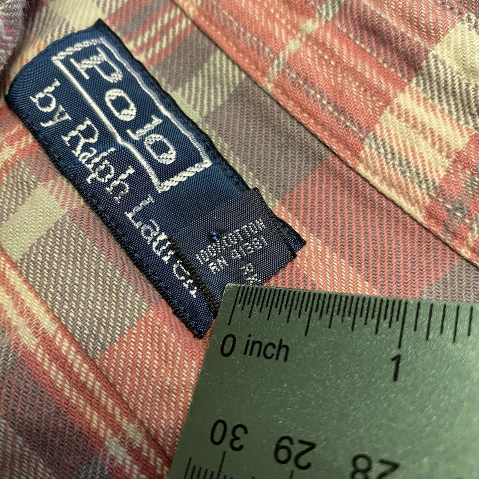 Polo Ralph Lauren Rosa Sarga a Cuadros Shipyard Supply Co Para Hombres S Largo Slv Abotonado Foto 4 de 4