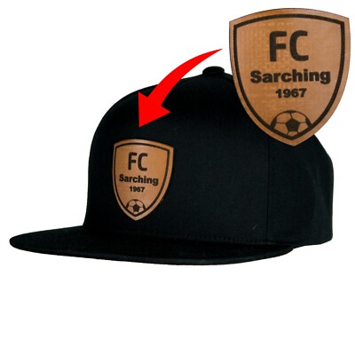 Cap mit Echtleder Patch Wunschwappen für Vereine Firmen Wunschtext Geschenkidee