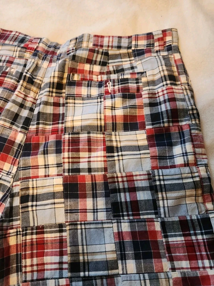 Sun River Cotton Chino Shorts Mens Sz 40 Red/White/Blue Plaid Shorts - Image 3 of 4