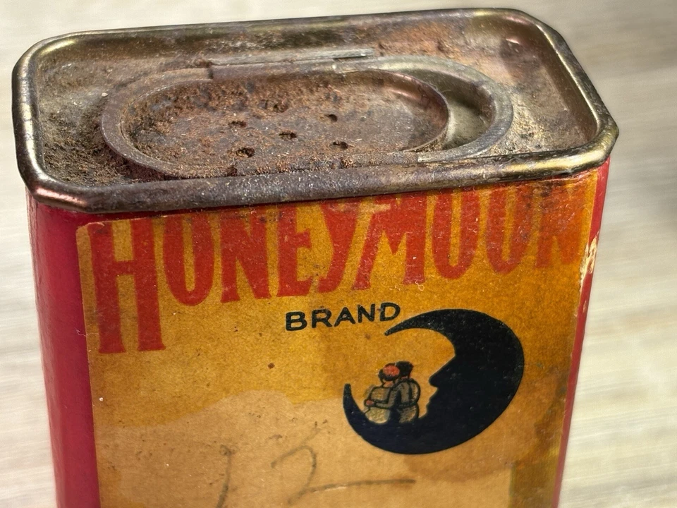 RARE Spice Tin Honeymoon Brand Sioux City Iowa Cohen Grocer Inc Mustard Vtg Orig - Image 3 of 4