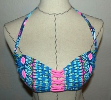 LILLY PULITZER Sandy Lattice Bikini Swim Top "GLOW AND FLOW" Size 6 NWT 88