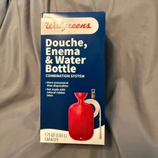Walgreens Douche Enema Ribbed Water Bottle System 1.75 QT Warm Cold Application