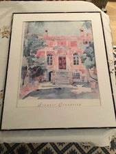 Frankie Cranfield Watercolour Poster Print Country House Mounted Framed No Glass