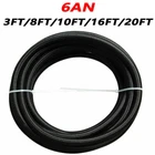 6AN 3/8" Fuel line Hose Braided Stainless Steel Oil Gas CPE Black 10FT/20FT