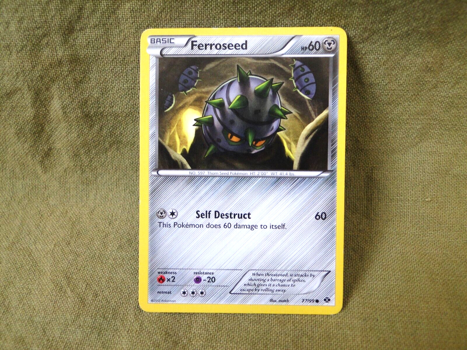 Pokemon Trading Card - Next Destinies: Ferroseed 77/99