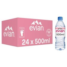 Evian Natural Mineral Water 24 x 500ml Bottles Pure Refreshing Hydration