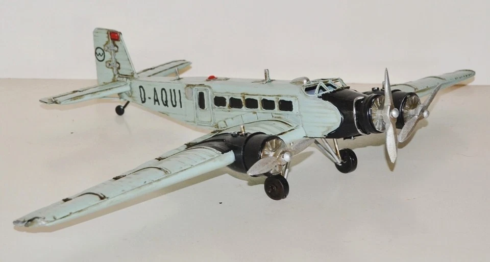 Avion En Tôle Modèle Ancien Marque Junkers JU 52 Modèle B 52 Cm - Photo 2/4