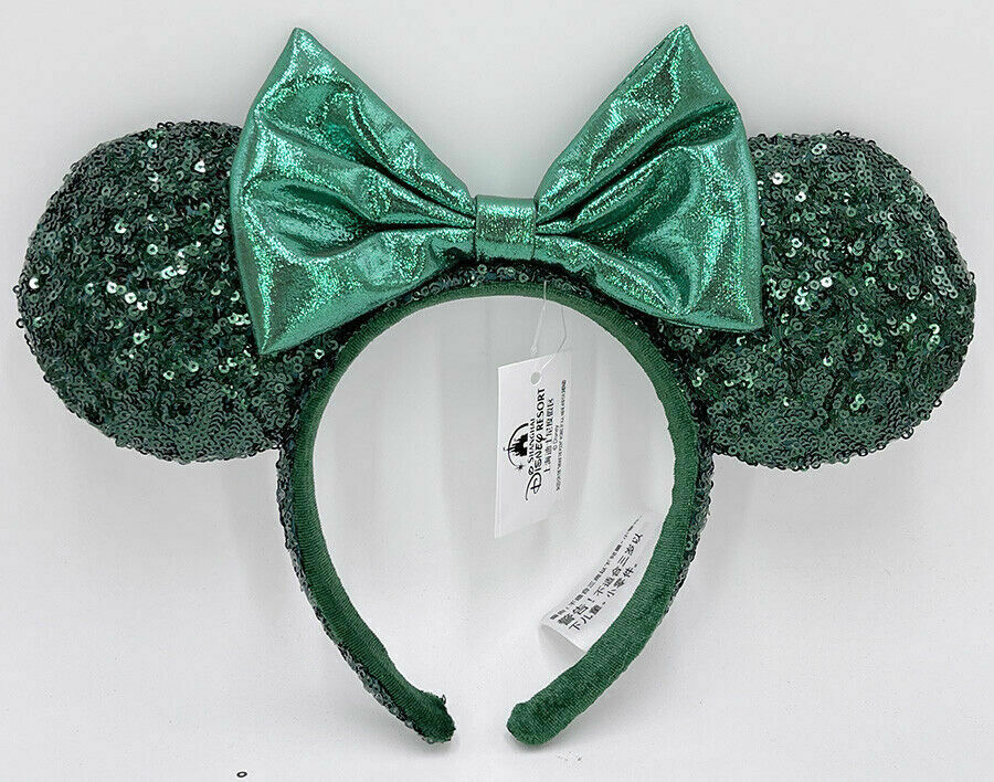 Disney Green Sequin Minnie Ears Headband 2022 Ears Edition Minnie Mouse Emerald Green Sequins Disney  main image 3