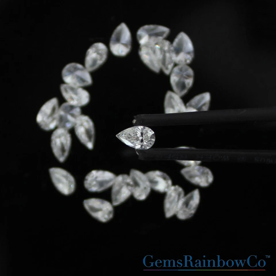 Natural White Diamond Pear, Earth Mined Diamond I-Color, VS2 clarity, size 5x3mm - Image 4 of 4