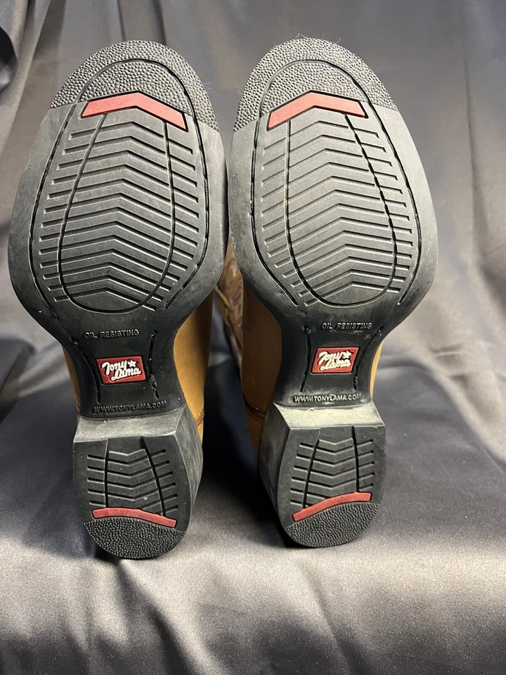 Tony Lama RR2102L Tan Suede Brushed Leather Boots Youth/Womens Size 5B - Image 4 of 4