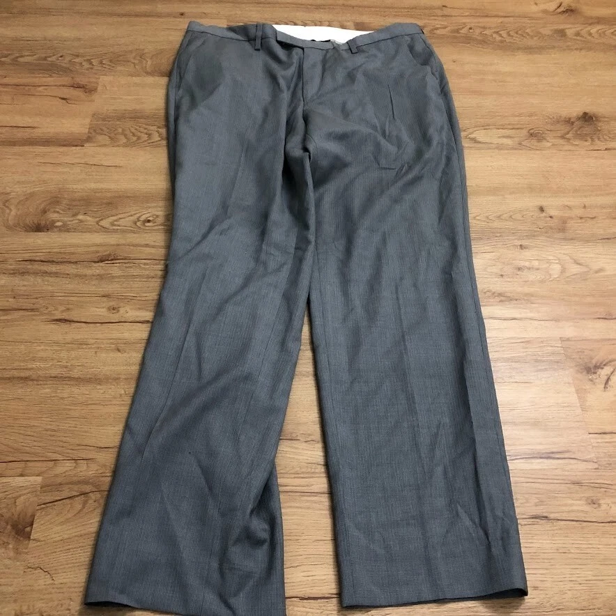 Hugo Boss AG Dieselstrasse 12 Plaid Straight Leg Dress Pants Gray Size 40R